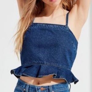 Urban Outfitters Denim Peplum Tank Top
